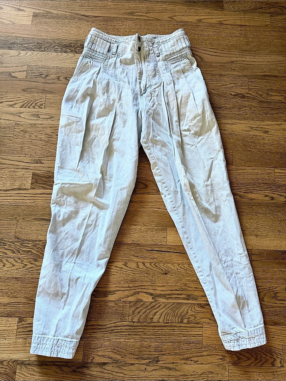RARE HTF Vintage 80s Z Cavaricci High-Waisted Lt Acid Wash Pleated Jeans Sz 30